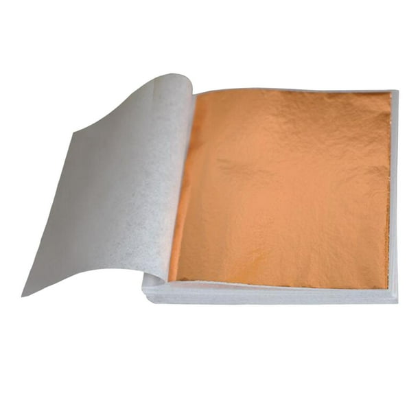 Hojas de Papel de Imitación Zulema 100 Piezas de Hojas de Papel de Dorado Pteado y Dorado 9 cm Rosa
