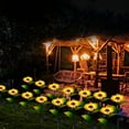 thumbnail image 4 of Luces solares de girasol para decoración de exteriores, fácil instalación con material impermeable para decoración de jardín, brillo cálido (4 piezas), 4 of 8