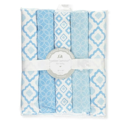 Royal Blue Receiving Blanket - Petite L'amour 5-Pack Flannel Receiving Blankets