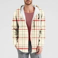 thumbnail image 2 of Dovford Men's Long Sleeve Quilted Lined Flannel Shirt Jacket with Hood 2025 Spring Fall, 2 of 5