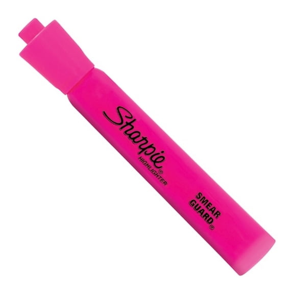 Sharpie Accent Highlighter, Chisel Point, Fluorescent Pink, 12 Count