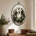 thumbnail image 5 of Vintage Christmas Wreath Wall Art Framed, Rustic Christmas Canvas Prints, Farmhouse Cozy Christmas Hanging Canvas Prints for Home Bedroom Living Room Decoration(B), 5 of 7