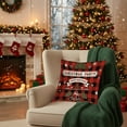 thumbnail image 6 of PuSpu Xmas Linen Pillow Cover 45x45 cm, Snowflake/Plaid Print, Soft Short Fabric, Festive Red-White Cushion Case for Sofa, Holiday Décor, Zipper Closure, Durable & Washable, Seasonal Home Accent, 6 of 6