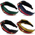 thumbnail image 1 of wonima11 4 Pieces Knotted Turban Headbands for Women Wide Boho Diademas Para Mujer Womens Headbands Women Hair Knot Gift, 1 of 1