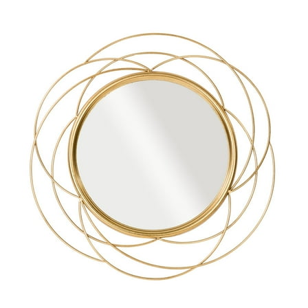 Willow Glam Round Metal Modern Wall Mirror - Gold - 26.5"H x 26.5"W