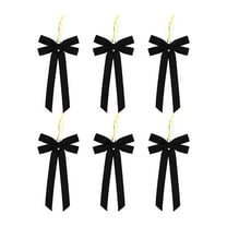 Dmlowu Christmas Tree Bows Ornaments - 5x10 Inch Christmas Bows for Xmas Decor, Velvet Bows for Christmas Tree, 6pcs Hanging Decorations Christmas Bow Gifts for Holiday Party Decor