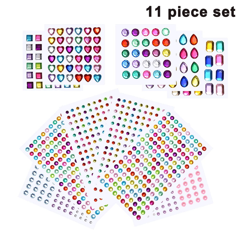 SelfAdhesive Rhinestone Stickers, Acrylic Stickon Crystal Gem Sheets