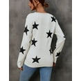 thumbnail image 5 of Crewneck Sweaters for Women Star Print Knitted Pullover Sweaters Lightweight Sweater Shermie, 5 of 6
