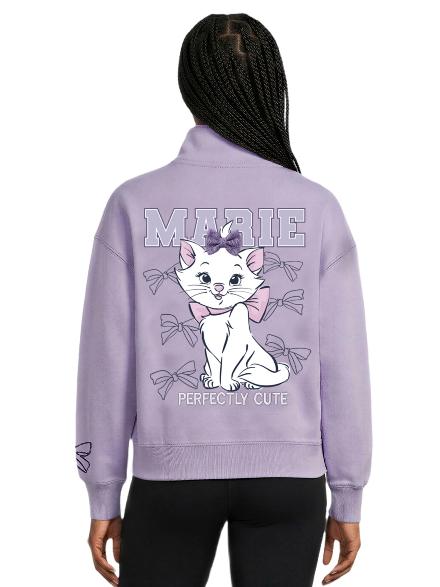 Marie The Aristocats Womens Quarter Snap Pullover, Sizes XS-3XL