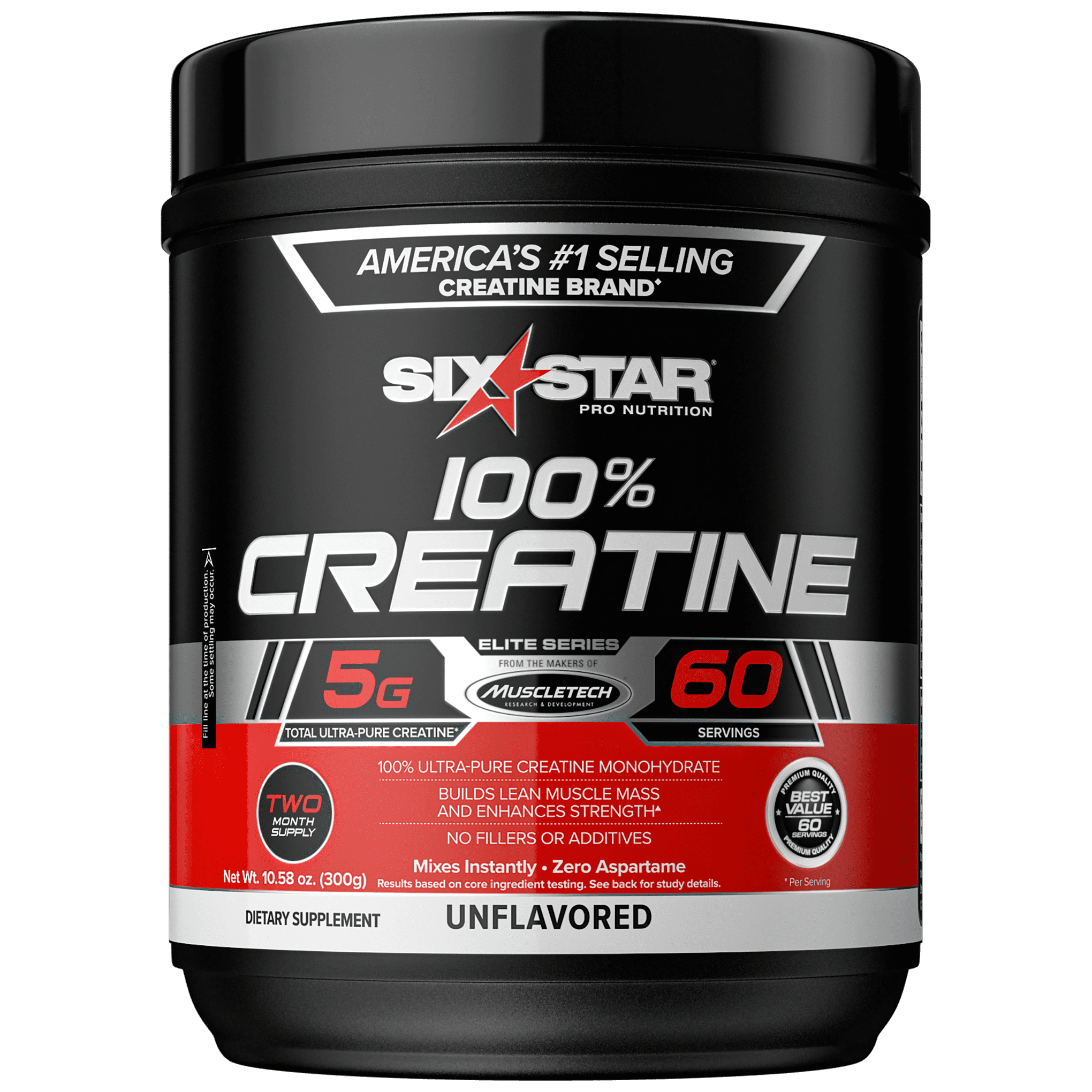 Six Star Pro Nutrition 100% Creatine Unflavored Powder