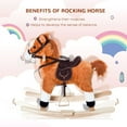thumbnail image 4 of Dranite Plush Rocking Horse, Wooden, Sounds, Moving Tail, Brown, Toddler, 4 of 15