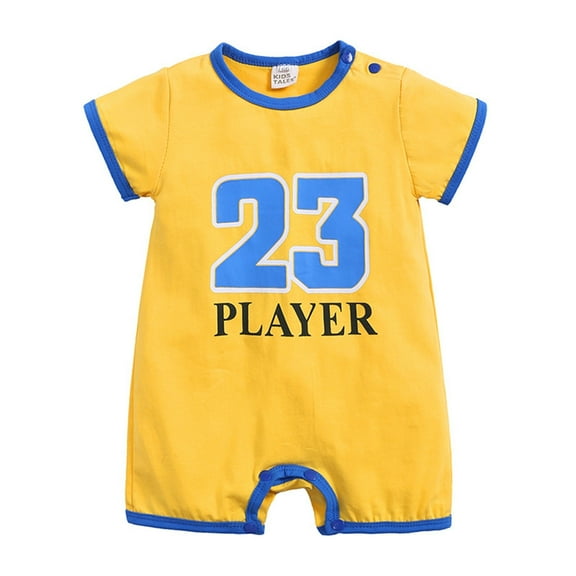 CAIVO Baby Basketball Themed Outfits O-Neck Rompers Short Sleeve Sports Clothes Football Shirts Breathable Toddler Child Daily Wear