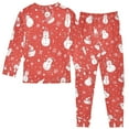 thumbnail image 2 of FORMRS Long Sleeve Top and Pants Pajama Set for Niños 2-Piece Sleepwear, Sizes 18M-8Y, Red Snowman, 2 of 6