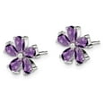 thumbnail image 2 of White Sterling Silver Earring Button Women'S Amethyst Purple 11 mm, 2 of 3