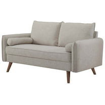 Modern Contemporary Urban Design Living Room Lounge Club Lobby Loveseat Sofa, Fabric, Beige