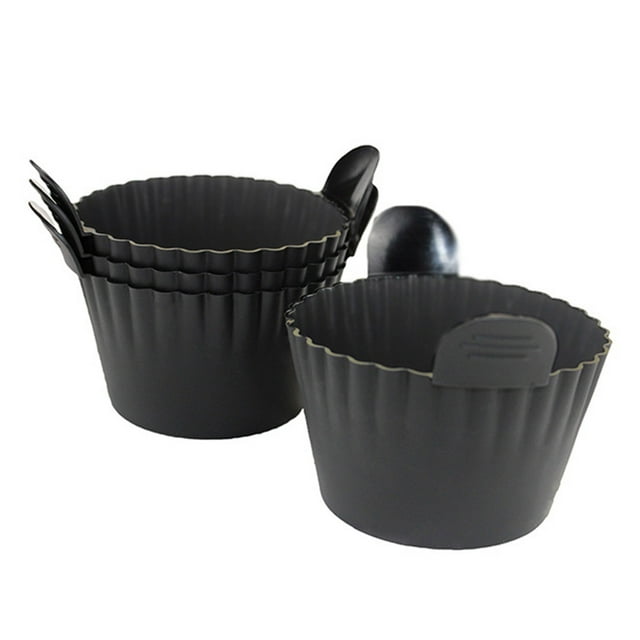 Molde de silicona antiadherente para muffins, moldes reutilizables para freidoras de aire.