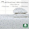 thumbnail image 3 of ERDS-Floral Sheets Pattern Double Sheet Set - Luxury 400 Thread Count 100% Cotton Sheets, Deep Pocket Double Sheets & Pillowcase Set (Blooming Meadows), 3 of 4
