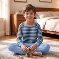 thumbnail image 5 of Xdegoge Tween Girls Pajamas Sets 2 Piece Lounge Soft Long Sleeve Plaid Checkered Top and Jogger Pants Matching Set Comfy Daily Sleepwear Pjs, 5 of 6