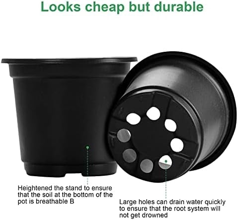 Plant Nursery Pots with Humidity Dome 4" Soft Transparent Plastic Gardening Pot Planting Containers Cups Planter Small Starter Seed Starting Trays for Seedling with 10pcs Plant Labels，30 Sets…