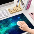 thumbnail image 6 of Desk Mat Blue Green Stars Nebulae Large Keyboard Mouse Pad for Laptop PC Setup Desk Cover Protector Desk DéCor for Office Home Work Gaming 31.5" X 11.8" Stitched Edge Non-Slip Design, 6 of 6