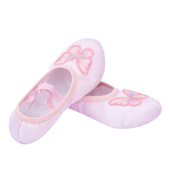 Cethrio Girls Dance Shoes 2025, Gymnastics Soft Sole Yoga Performance Ballet Shoes Flats Pink Size 7