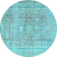 thumbnail image 1 of Ahgly Company Indoor Round Persian Light Blue Traditional Area Rugs, 4' Round, 1 of 4