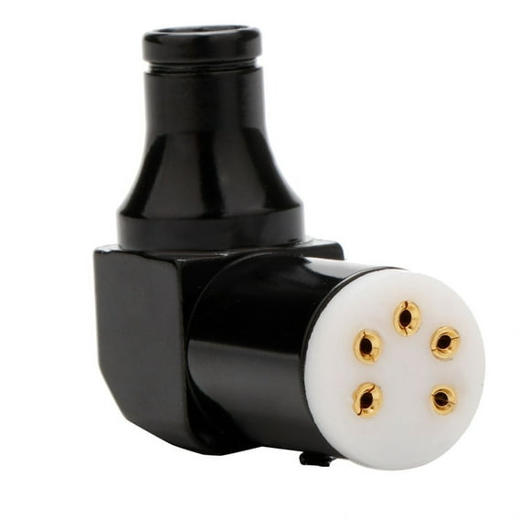 Hifi Vinyl LP Phono 5pin DIN Plug 90degree Seat Female DIN for AMP Audio Tonearm Line Tonearm Line Signal Cable