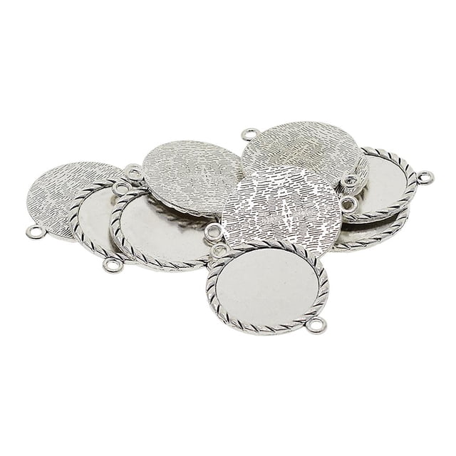 10 Piezas Cabujón Clásico Doble Colgante Ajuste para Bricolaje Collar Perfecl