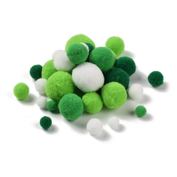 1set Polyester Ball Decoration Pom Pom Ball For Craft Lime Green 0.8~3cm about 100pcs/set