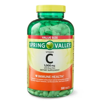 Spring Valley  C with Rose Hips s Dietary Supplement Value Size, 1,000 mg, 500 Count