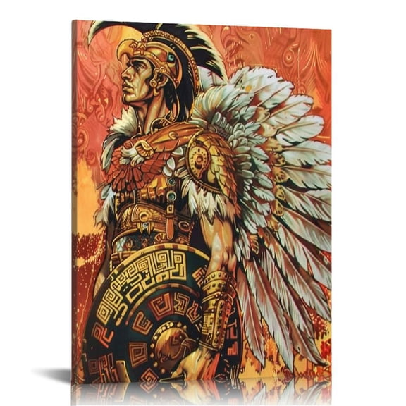 Acheng Mayan Aztec Eagle Warrior Wall Art Poster And Canvas Art Print Modern Home Decorative Painting Bedroom Decor Posters 12x16 in