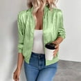 thumbnail image 2 of Htigea Womens Cropped Bomber Jackets Lightweight Long Sleeve Zip UP Jacket Y2k Tops Trendy Party Outerwear Green L, 2 of 8