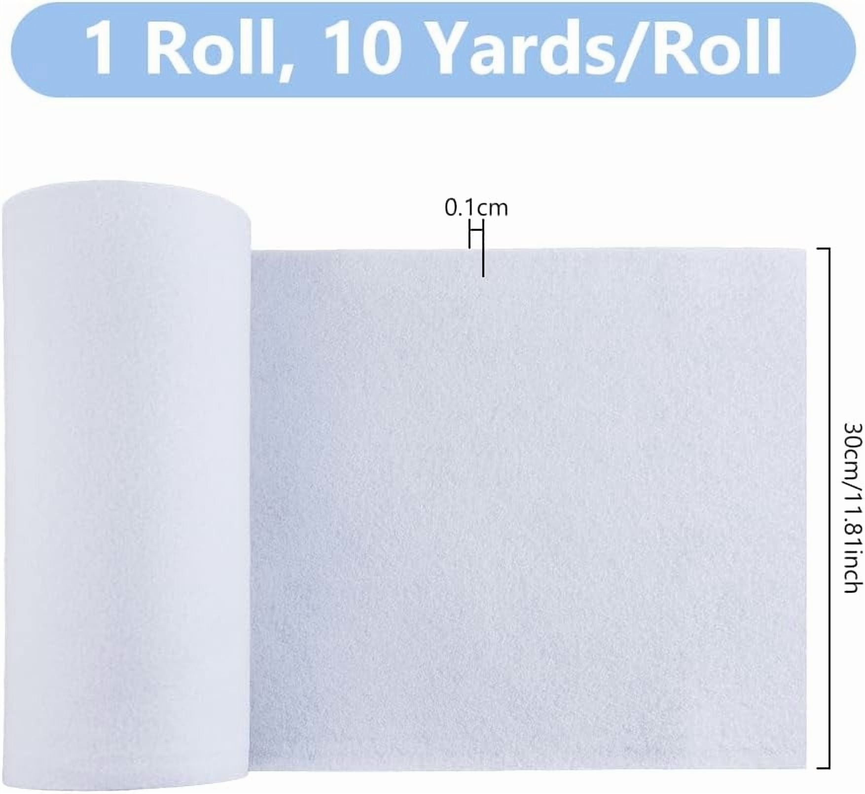 11.81 Inches x 10 Yards Fusible Interfacing for Sewing Single-Sided Loft Iron-On Fusible Fleece Interfacing White Non-Woven Interfacing for Quilting Sewing Crafts Supplies 1roll