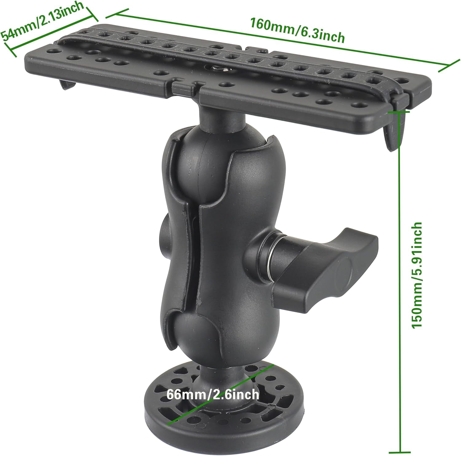 Aniceparthy Fish Finder Mount Base,With Rotation Ball-Mount Fish Finder Bracket,Nylon & Silicone Steel Electronic Fish Finder Holder,for Marine Boat Kayak Pontoon Canoe,Kayak Accessories