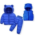 thumbnail image 2 of Fesfesfes 2 Piece Puffer Jacket Sets Boys And Girls Winter Warm Outfits Lightweight Jacket Pants Set, 2 of 4