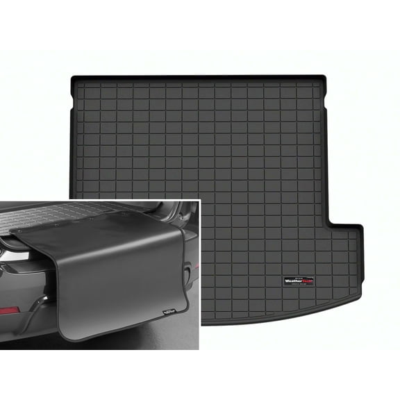 WeatherTech Cargo Trunk Liner with Bumper Protector compatible with Hyundai Santa Fe Hybrid, Santa Fe - Behind 2nd Row w/ Bumper Protector, Black