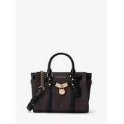 Michael Kors Nouveau Hamilton Ladies Small Two Tone Canvas Satchel Bag 30F9G0HS1B292