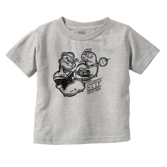Popeye Sketch Old School Tattoo Style Toddler Boy Girl T Shirt Infant Toddler Brisco Brands 12M