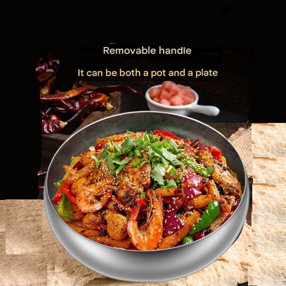 Titanium Hammered Pan with Lid, Thickened Multi-Layer Stock Pot, Titanium Wok Pan, Scratch-Resistant Non Stick Titanium Frying Pans, Even Heating for Cooking,11.02in/lid