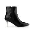 thumbnail image 3 of BLISSFUL STEP Women's Pointed Toe Stiletto Clear Heels Ankle Boots Black 7, 3 of 7
