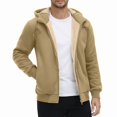 thumbnail image 2 of Babcutegg Mens Full Zip Fleece Hoodie Sherpa Lined Long Sleeve Warm Fall Winter Sweatshirt with Pockets Size 3XL, 2 of 9