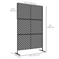 thumbnail image 2 of 6.5FT Outdoor Metal Privacy Screen, 3-Panel Triangle Design Steel Garden Divider & Plant Trellis for Patio, Yard or Walkway, Decorative Space Separator, Black, 78" H x 48" L, 2 of 7