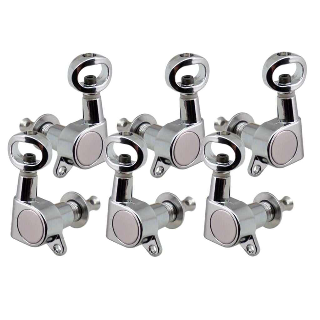 6 Pieces Guitar Replacement Full Closed Tuning Pegs Machine Heads for Electric/Acoustic Guitar