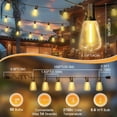 thumbnail image 3 of LED Outdoor String Lights 100FT Patio Lights with 52 Shatterproof ST38 Vintage Edison Bulbs, Outside Hanging Light Waterproof for Porch, Deck, Garden, Backyard, Dimmable 2700K, 3 of 6