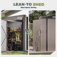 thumbnail image 3 of BaPiPro 8x6 ft Outdoor Metal Storage Shed, Lean-To Shed with Lockable Door, Garden Tool Shed for Patio, Backyards, Brown, 3 of 9