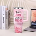 thumbnail image 5 of Personalized Frog Tumbler Custom Name 40oz Vacuum Insulated Travel Cup for Girls, 5 of 6