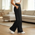 thumbnail image 5 of Liuinsasek Women's Winter Long Sweatpants Loose Wide Leg Pants Elastic Waistband and Pockets High Waisted Sweatpants, 5 of 10