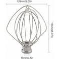 thumbnail image 3 of Batidor de alambre de acero inoxidable compatible con Kitchen-Aid K45WW WP9704329 KSM150 KSM160 K45 KSM90 Accesorio para procesador de alimentos, 3 of 5