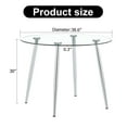 thumbnail image 4 of Tcbosik 38.6" Round Glass Table with Metal Legs, Modern Kitchen Table for 2-4 Person, Minimalist Bistro Table for Living Room, Easy Assembly, Silver, 4 of 9