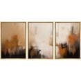 thumbnail image 2 of PixonSign Framed Wall Art Set Black & Orange Paint Stroke Graffiti Patterns Artwork Neutral Minimalism Bohemian Multicolor Cool Modern Prints for Home Decor - 24"x36"x3 Panels Natural, 2 of 5